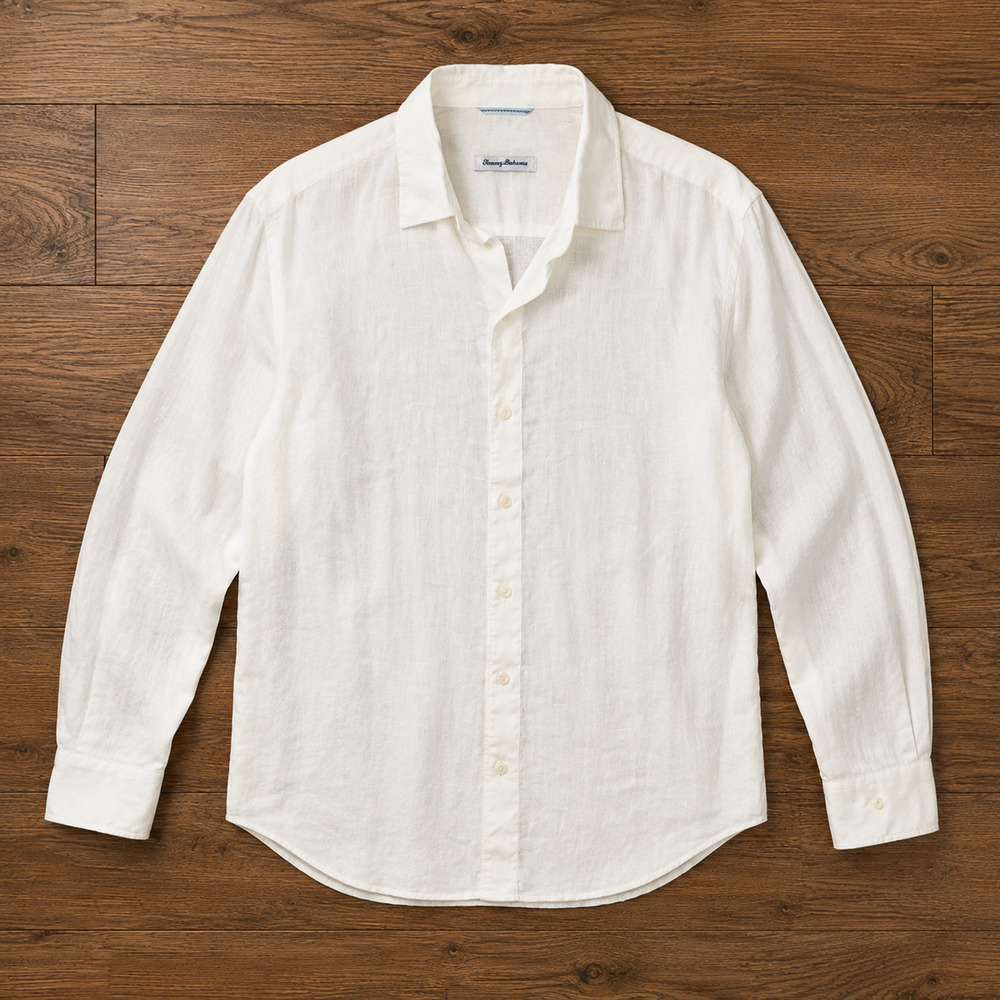 Tommy Bahama Mens XLT 100% Linen Embroidered Back Button Down Shirt White NWOT - Picture 6 of 12